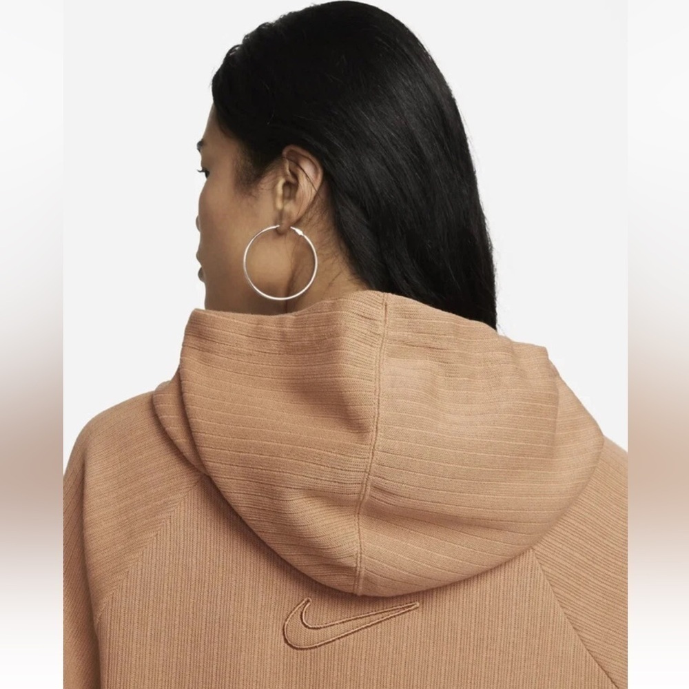 Nike Cotton Knit Hoodie Sweatshirt Size XS in Cognac Color - Picture 12 of 13